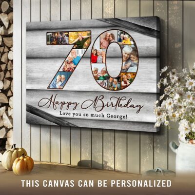 thoughtful 70th birthday gift ideas for mom and dad customized photo collage canvas print 04