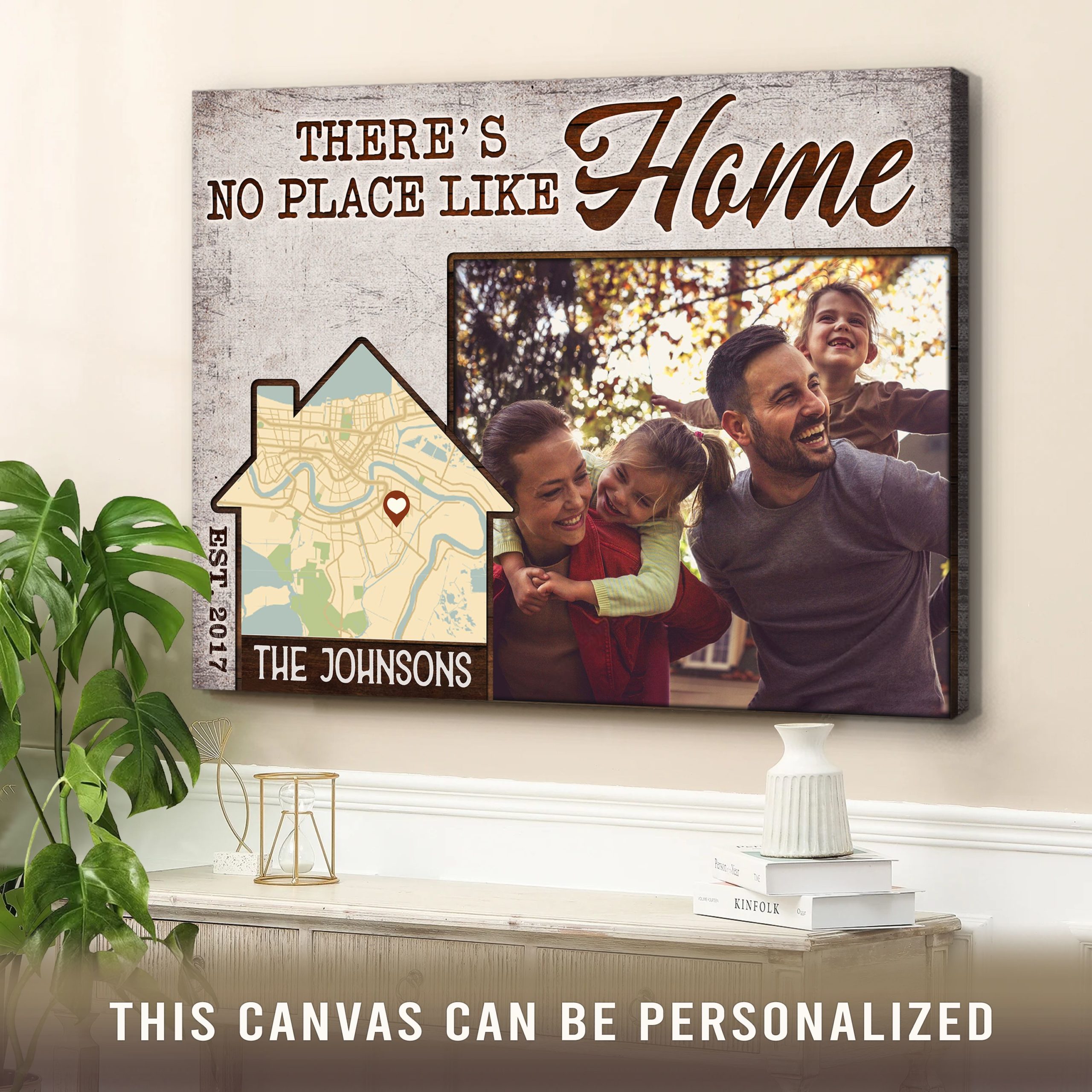 gift for new house personalized home map and family photo canvas wall art 03
