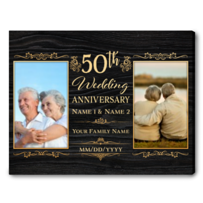 thoughful 50th wedding anniversary gift for parents personalized couple photo canvas 01