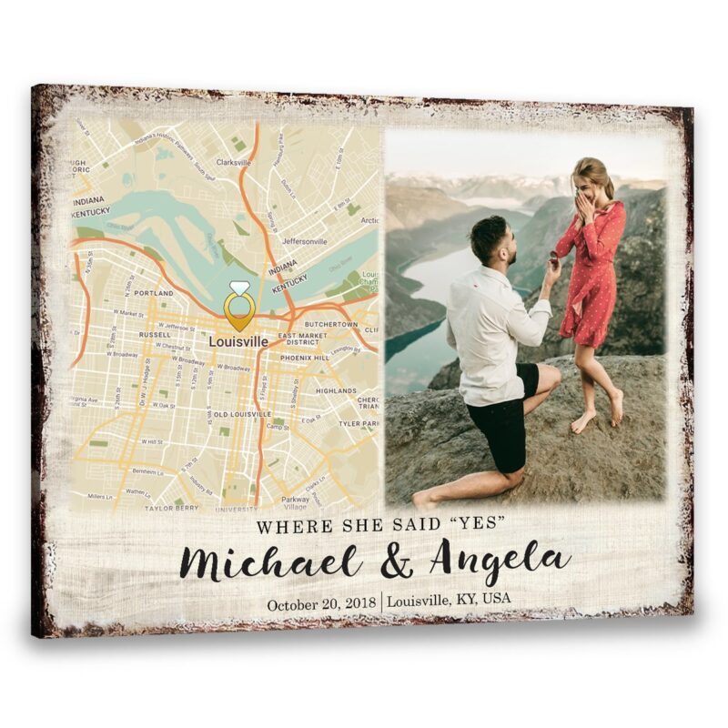 Personalized Map Canvas Prints, Canvas Any Location, City Map Print