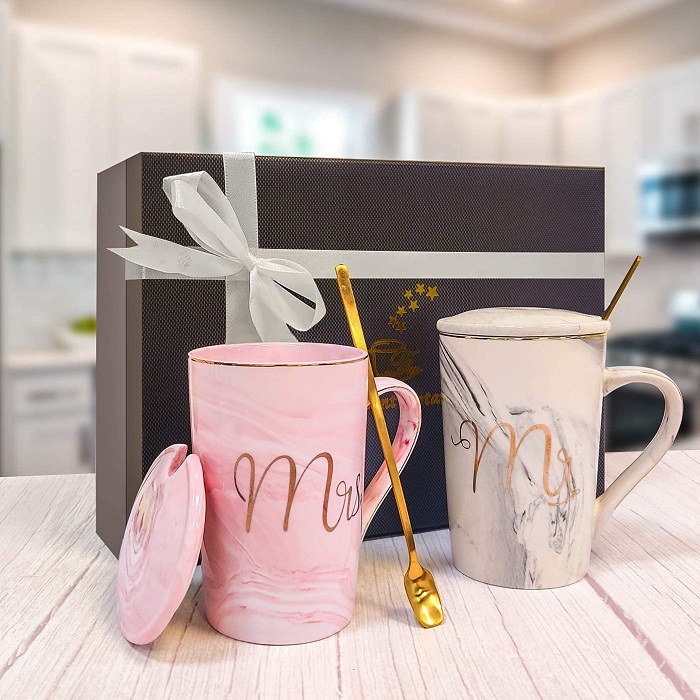 Customize Coffee Mugs - Monogrammed Engagement Gifts