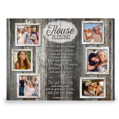 Family Pictures Wall Art Canvas A House Blessing Custom Gift For A Family