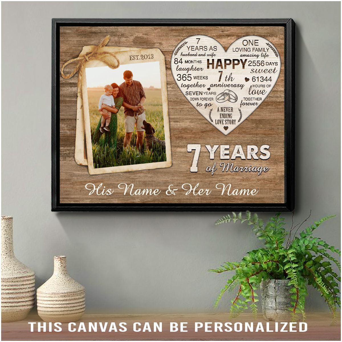  FRAMED 8x10 Personalized 7th Anniversary, 7 years together, 7  years of marriage, 7th wedding anniversary for her or him, 7th Anniversary  Gifts for couple, 7 Year Anniversary, Seventh Anniversary Gifts : Handmade  Products