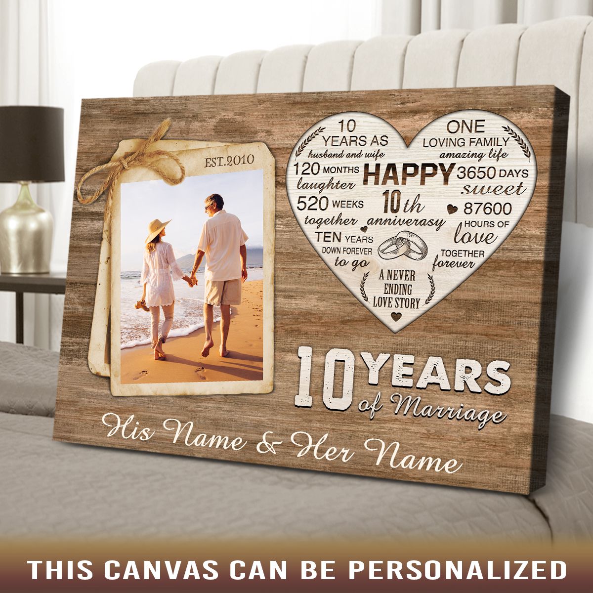 Personalized 10th Anniversary Gift, 10 Year Anniversary Gift Picture  Collage, Ten Year Anniversary Gift For Husband