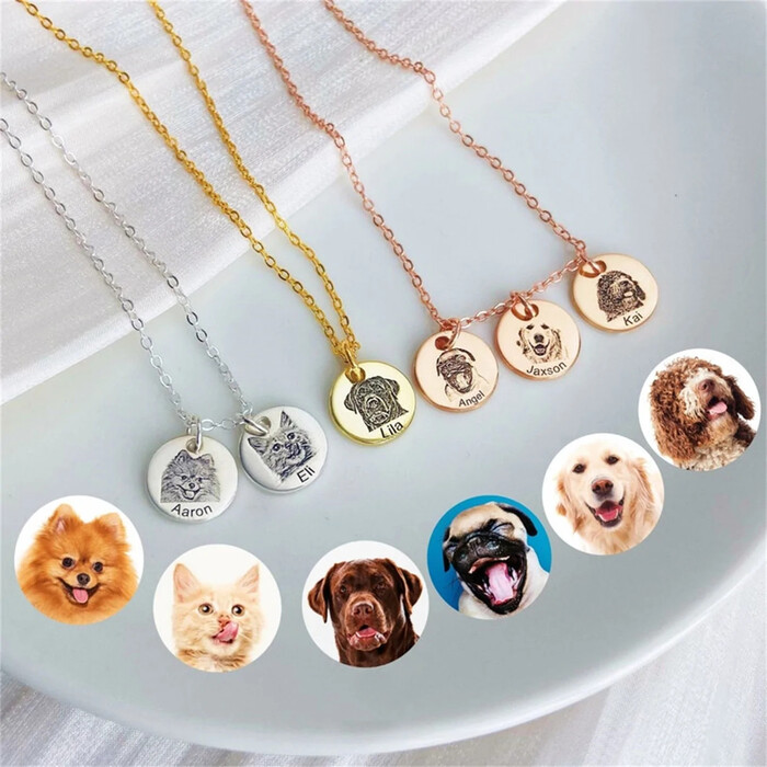 Customized Pet Portrait Necklace - gifts for animal lovers