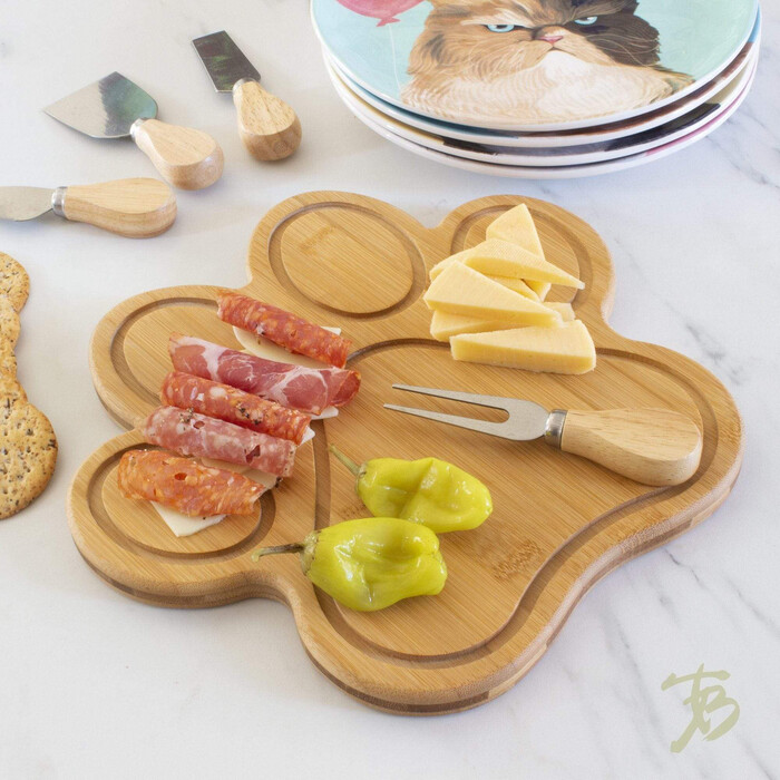 Paw Print Bamboo Cutting Board