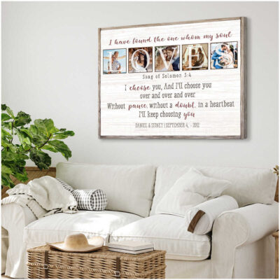 Personalized Christmas Gift For Married Couple Engagement Gift Canvas Print