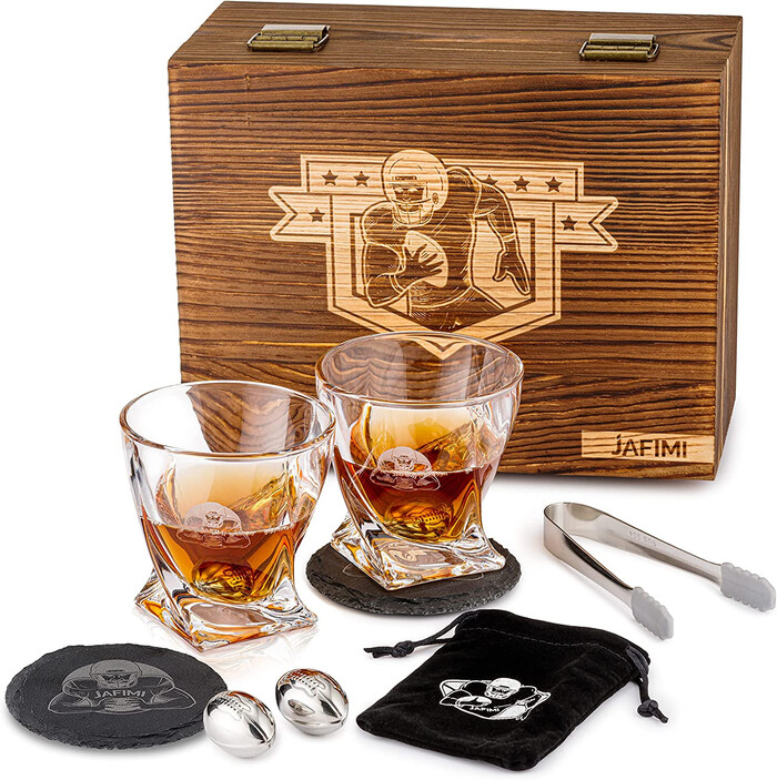 Whiskey Football Stones - Football Gifts For Adults