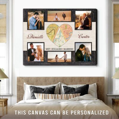 Best Anniversary Gift For Husband And Wife Custom City Map Canvas Print