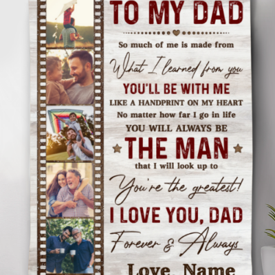 Customized Photo Blanket For Dad Christmas Gift For Dad From Son