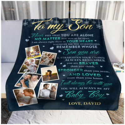 Customized Photo Blanket For Son Christmas Gift For Son From Parents 01