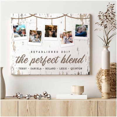 The Perfect Blend Family Sign Gift For Blended Family Canvas Print