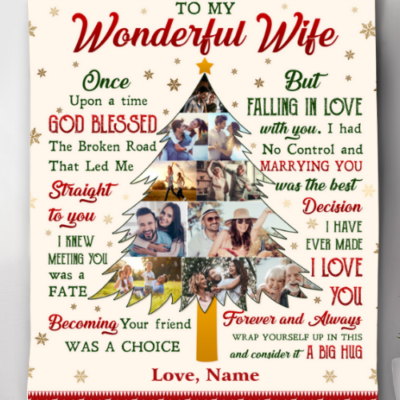 Customized Photo Blanket For Wife Christmas Gift For Wifr From Husband
