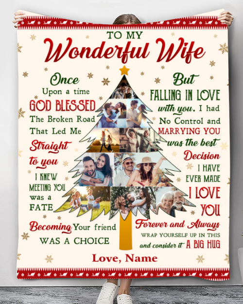 Personalized Christmas Gift For Wife Blanket Gift For Wife From Husband -  Oh Canvas