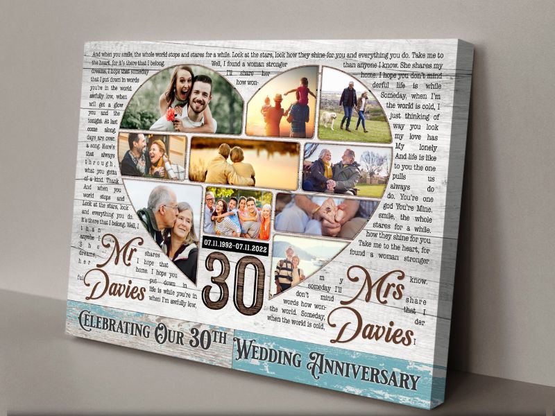 30th Anniversary Gift for Wife, 30 Year Anniversary Gift Ideas, 30th Anniversary  Gifts, 30 Year Wedding Anniversary Gift for Her 