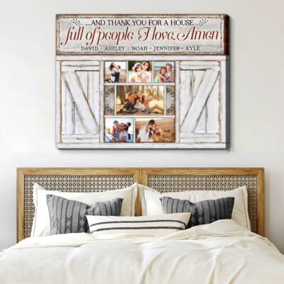 Personalized Family Gift Family Rustic Farmhouse Wall Decor Canvas Print
