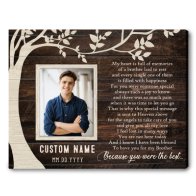 memorial brother gift idea customized photo canvas wall art 01