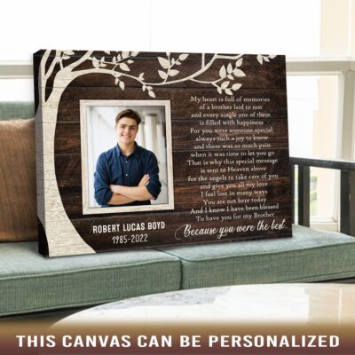 memorial brother gift idea customized photo canvas wall art 04