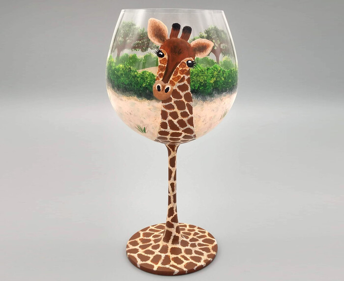 Giraffe Wineglass 