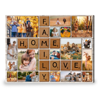 Collage Family Pictures Frame Best Christmas Gift For Family Custom Canvas Print
