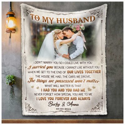 Customized Photo Blanket For Husband Christmas Gift For Husband 01