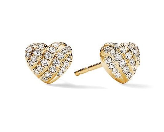 Expensive Gift Ideas For Girlfriend On Her Wish List - Sparkling 14K White Diamond And Gold Earrings Set
