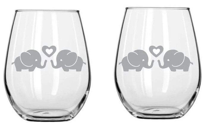 Couple Elephant Glasses