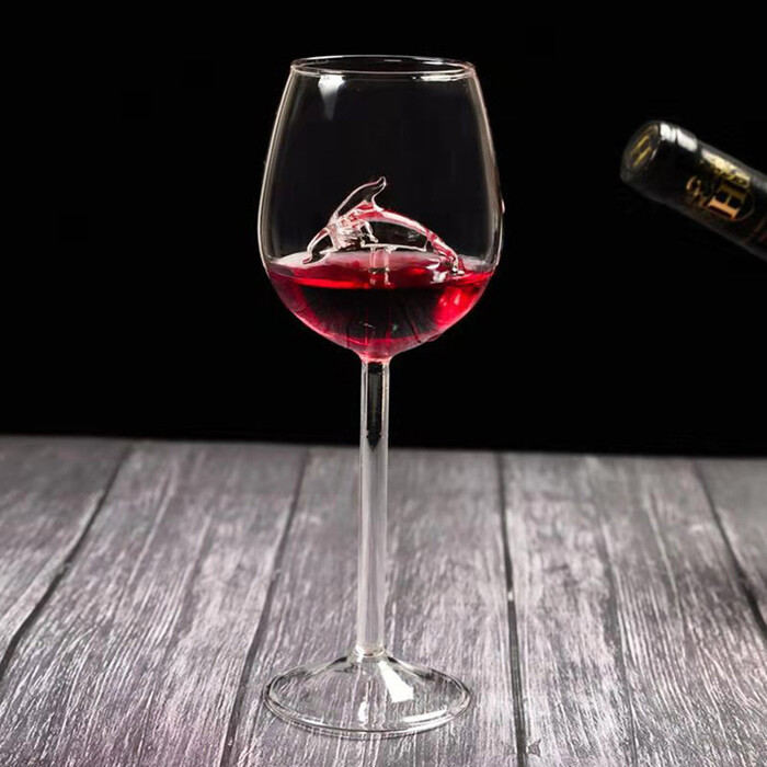 Dolphin Wine Glass