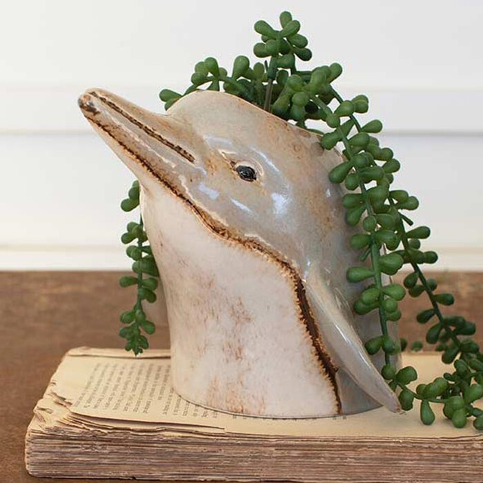 Dolphin Ceramic Planter 