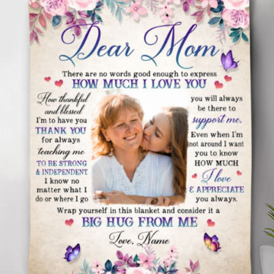 Christmas Gift To Mom Customized Photo Blanket For Mom From Daughter