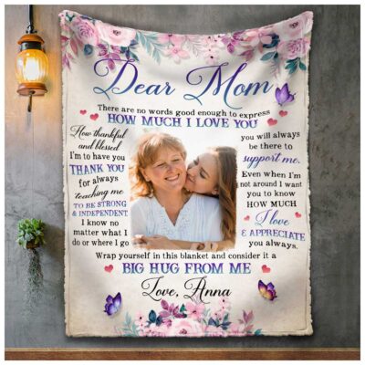 Christmas Gift To Mom Customized Photo Blanket For Mom From Daughter 01
