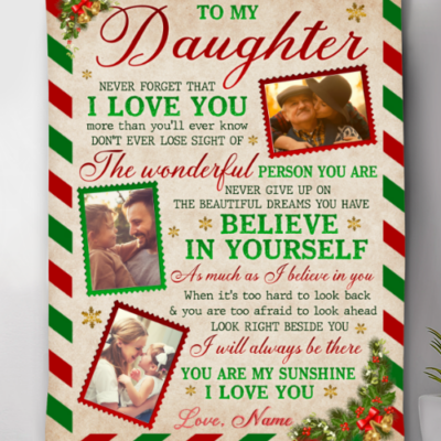 Christmas Gift For Daughter From Mom Personalized Blanket For Daughter