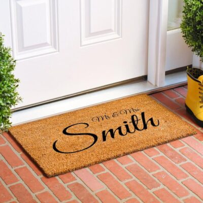 Personalized doormat for a sentimental wedding present