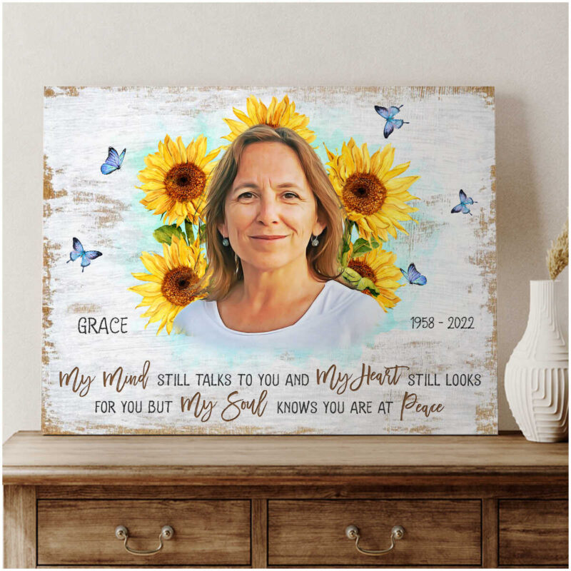 Custom Gift For Someone Who Lost A Loved One Memorial Portrait Canvas Print