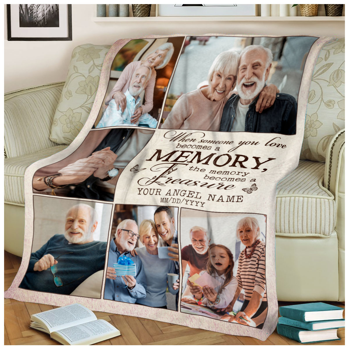 Personalized Memorial Blanket Sympathy Remembrance Blanket Gift