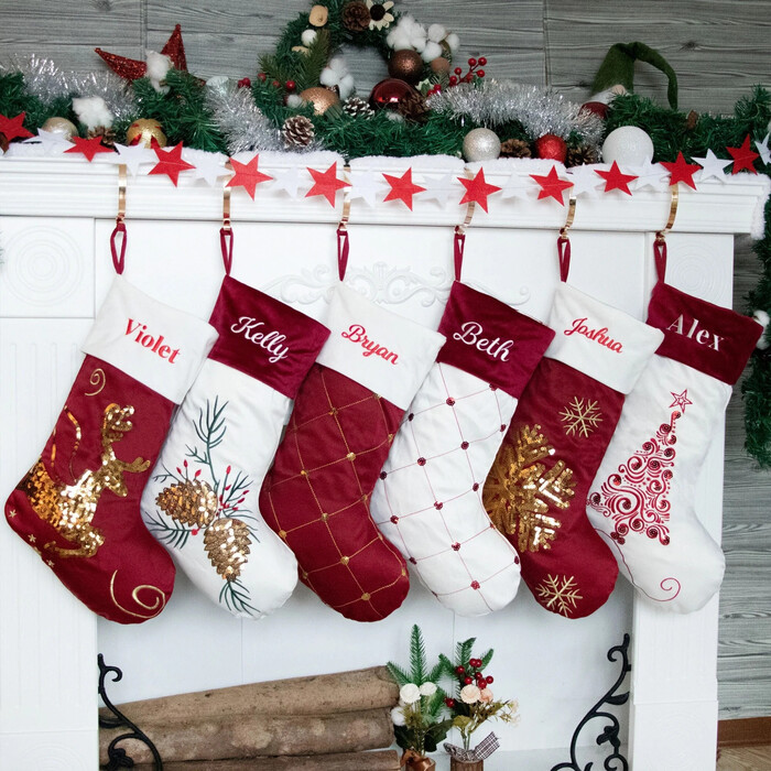 Christmas Embroided Stockings - unique gifts for daughters on Christmas
