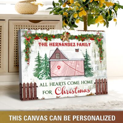 christmas gift idea for farmhouse customized map print canvas wall art 04