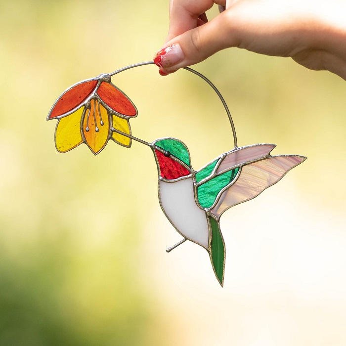 Gift Ideas For Bird Lovers - Stained Glass Hummingbird