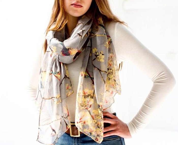 Gifts For Bird Lovers - Bird-Print Scarf