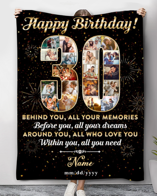 Personalized 30th Birthday Blanket Sentimental Gift For 30th Birthday
