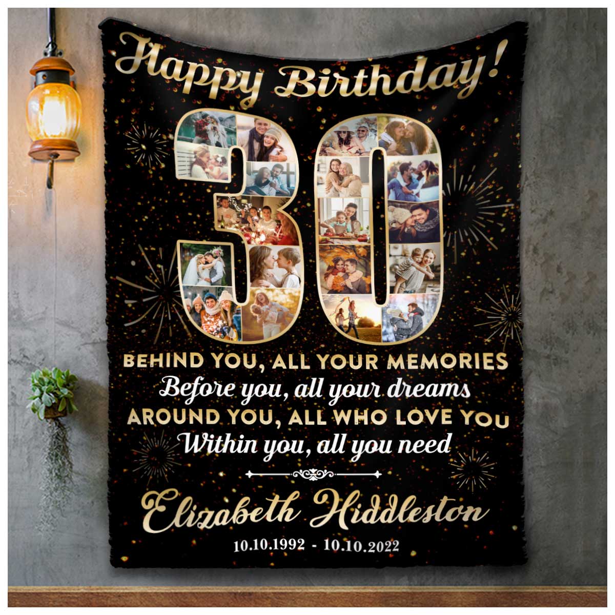 Personalized 30th Birthday Blanket Sentimental Gift For 30th Birthday 01