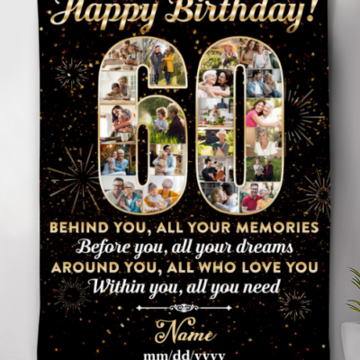 Personalized 50th Birthday Gift Idea Photo Blanket For 50th Birthday