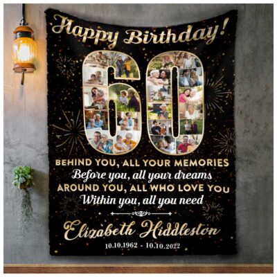 Personalized 50th Birthday Gift Idea Photo Blanket For 50th Birthday 01