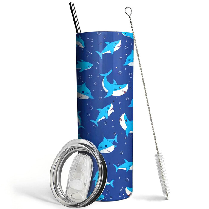 Coffee shark coffee cup and tumbler: Christmas gifts for shark lovers