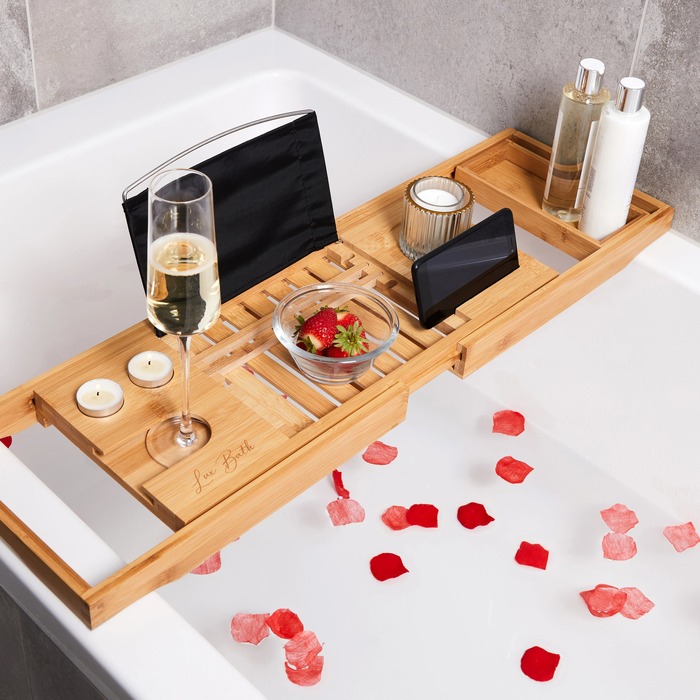 Christmas Gift Ideas For Mom - Bamboo Bathtub Caddy Tray