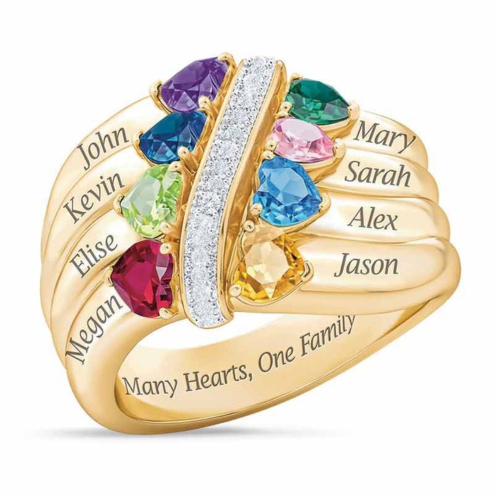 Christmas Gifts For Mom - Mother'S Birthstone Ring