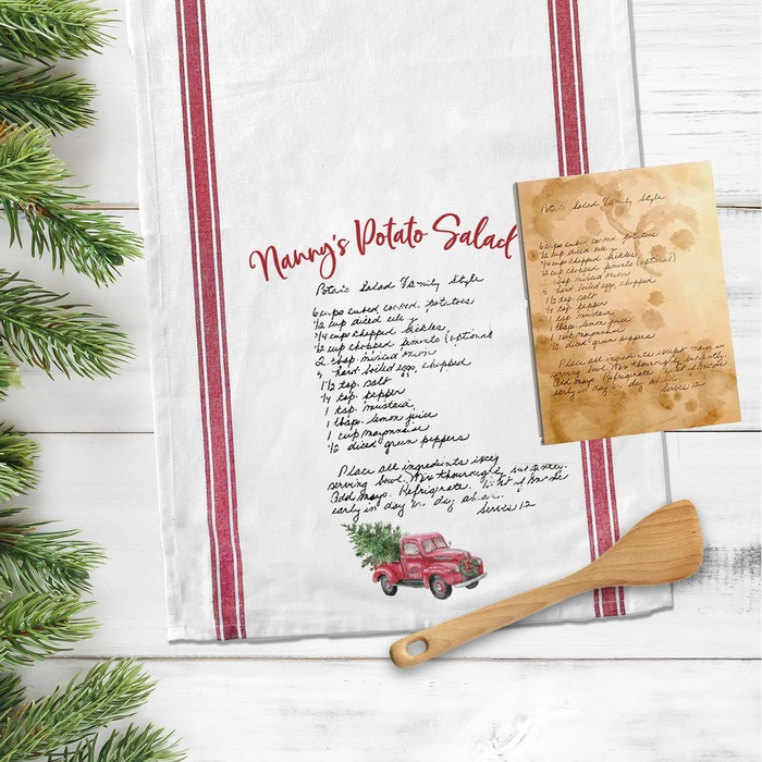 Christmas Gift Ideas For Mom - Handwritten Custom Dish Towel