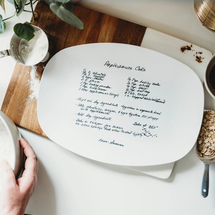 meaningful Christmas gifts for mom - Personalized Handwritten Recipe Plate