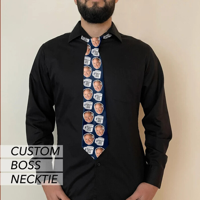 Personalized Boss Necktie - Christmas Present For Boss