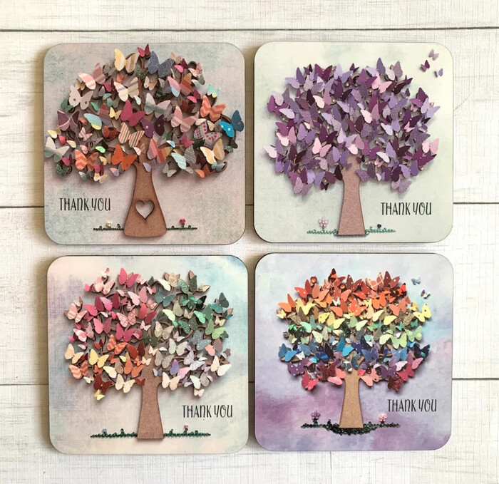 Butterfly Tree Coaster - butterfly gifts for friends